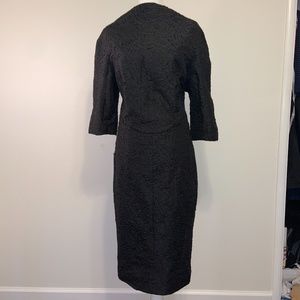 Long Black Byron Lars Dress with Floral Appliqué